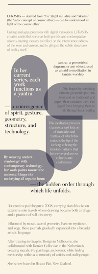 a poster with a blue and white background