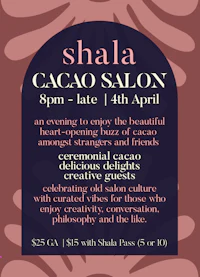 a flyer for shala cacao salon