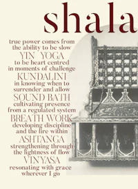 a poster with the word shala on it