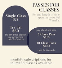 a flyer for passes for single classes
