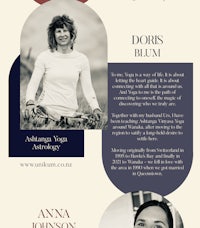 a flyer with the words doris blum and anna johnson
