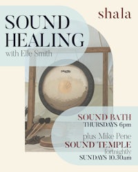 a flyer for sound healing with steve edwards